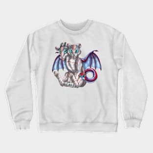 Chimera Cubs: Red on Blue Tabby Crewneck Sweatshirt